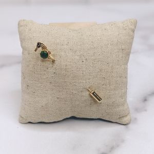 Vintage gold & faux jade hat pin